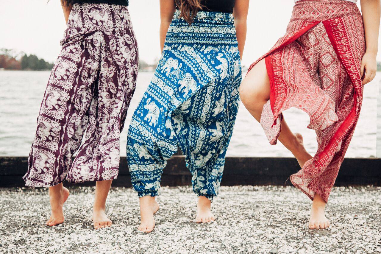 Paisley Trousers Yoga Pants Hippie Boho Style Festival Gypsy Indian Rayon  Fashion Beach Summer From Thailand Unique Gift Men Women Unisex 