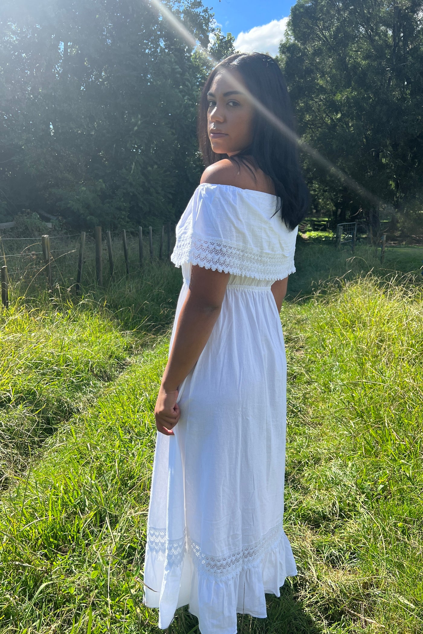 Breeze Off The Shoulder Cotton Dress