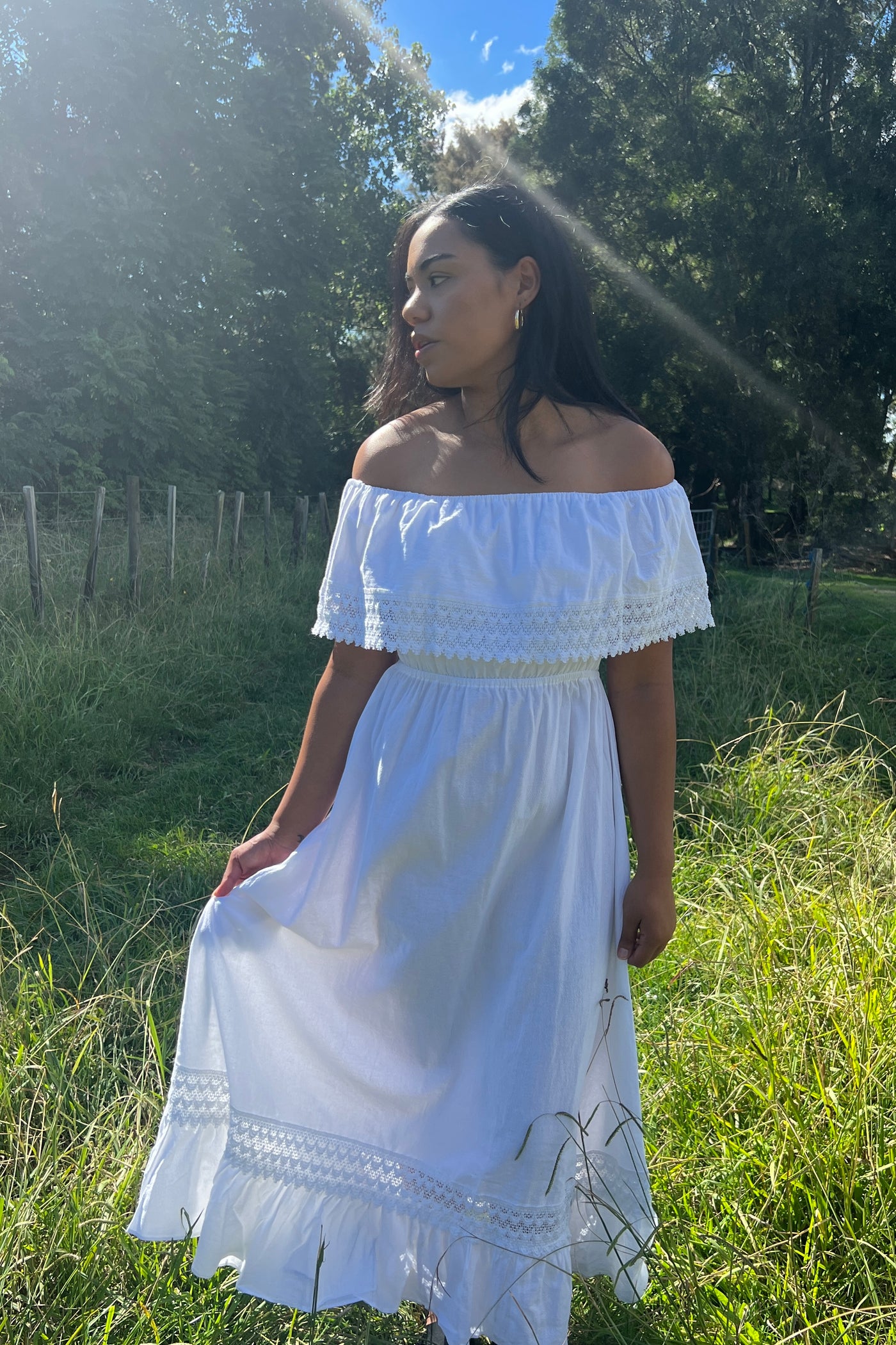 Breeze Off The Shoulder Cotton Dress