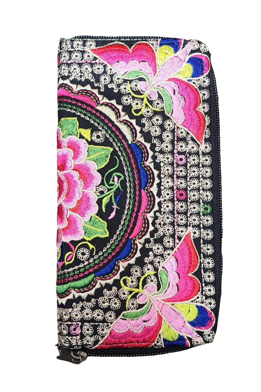 Embroidered Wallet Large - Butterfly