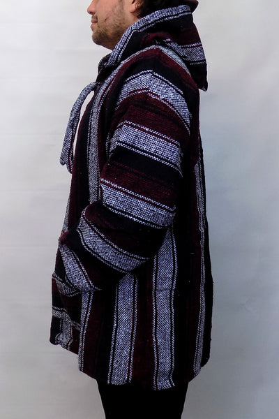 Baja Hoodie - Maroon Stripe