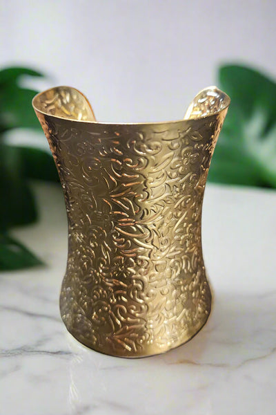 Boho Cuff Bracelet - Goldtone