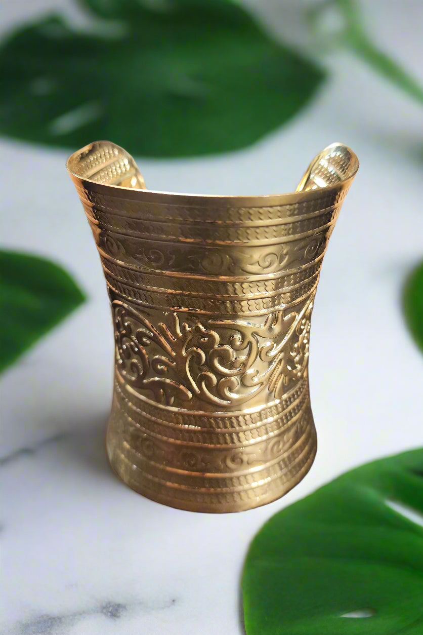 Boho Cuff Bracelet - Goldtone