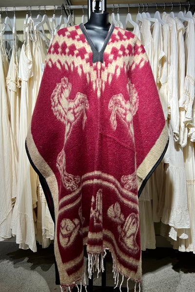 Mexican Blanket Poncho - Horse