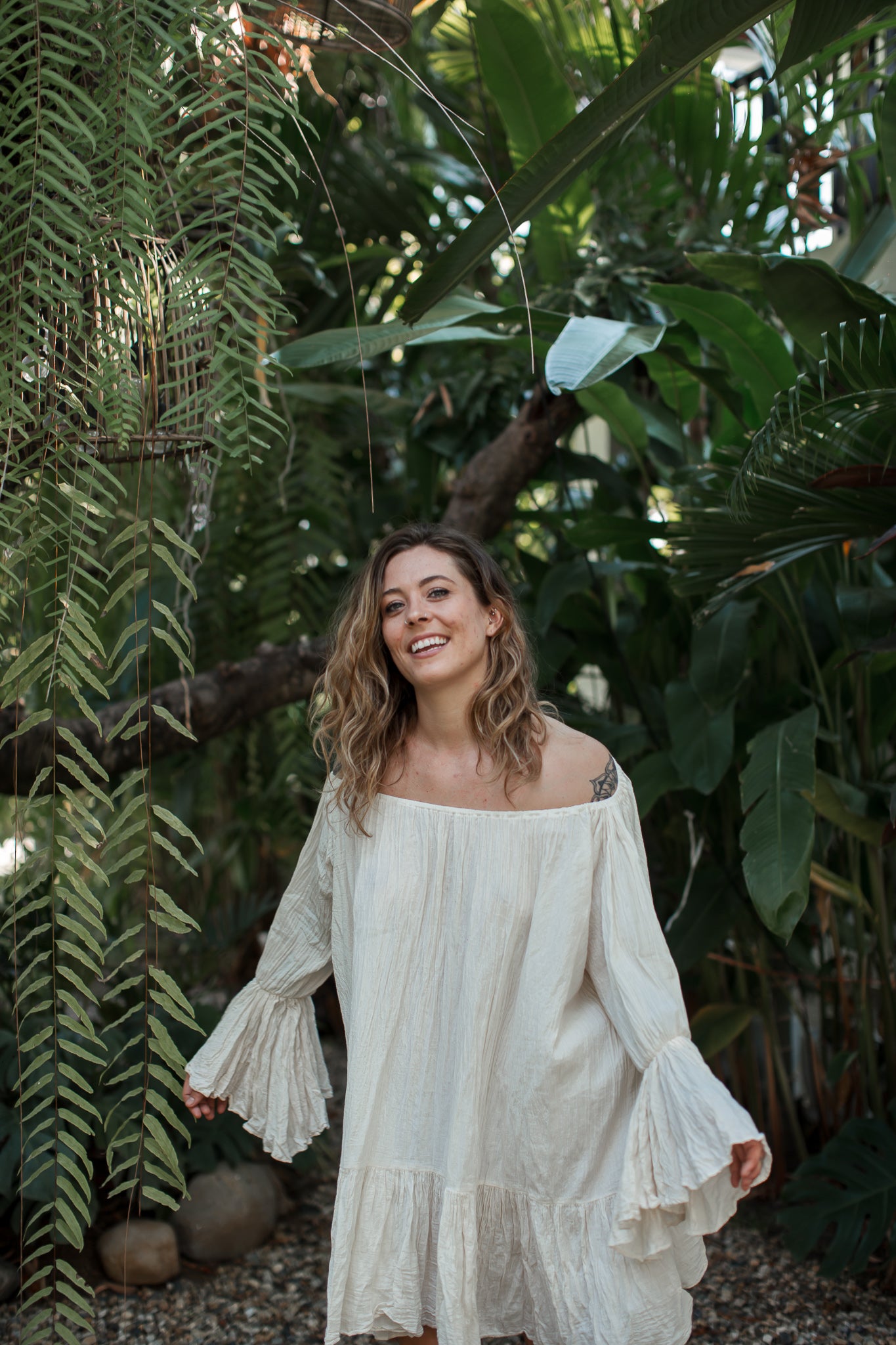 Fawn Off the Shoulder Dress