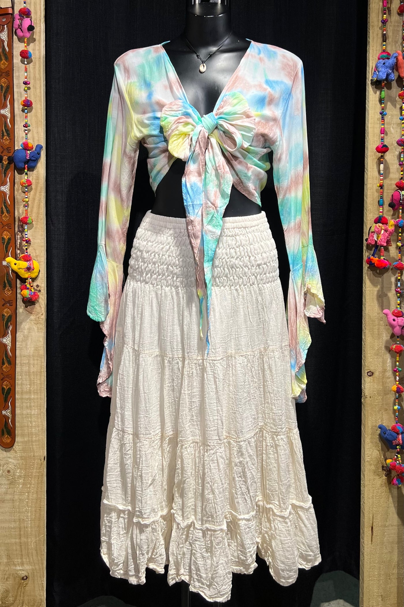 Layered Cotton Midi Skirt