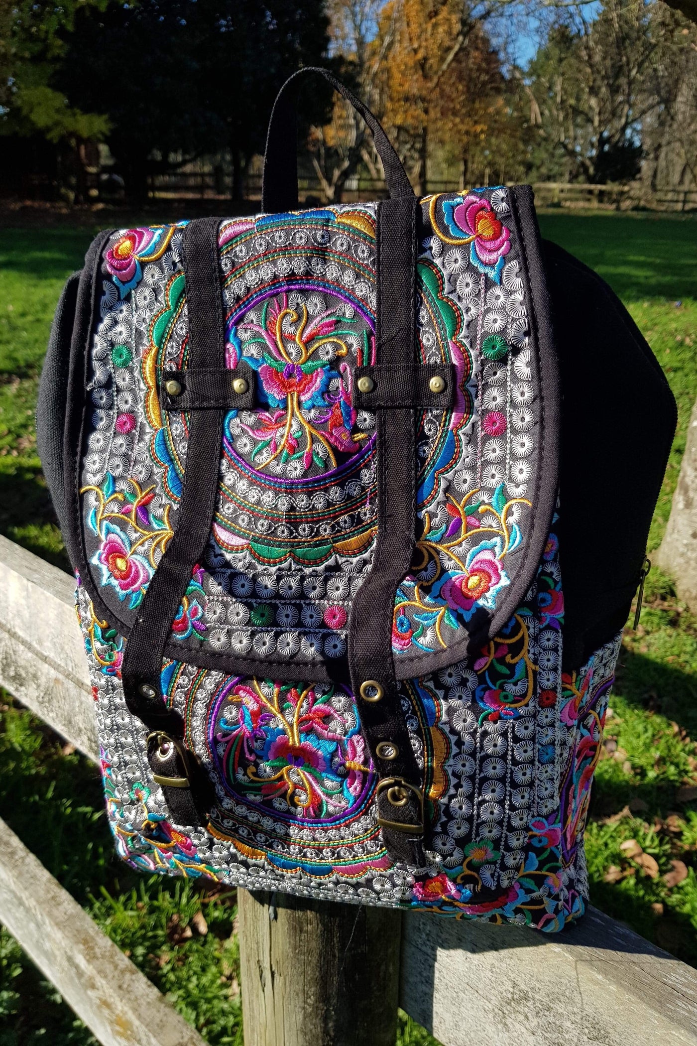 Large Embroidered Backpack