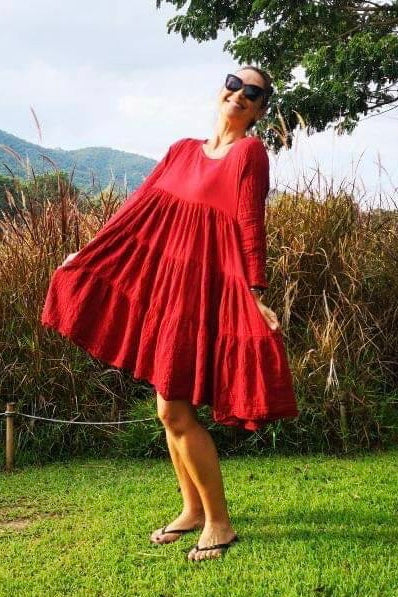 Freedom Babydoll Dress - Red