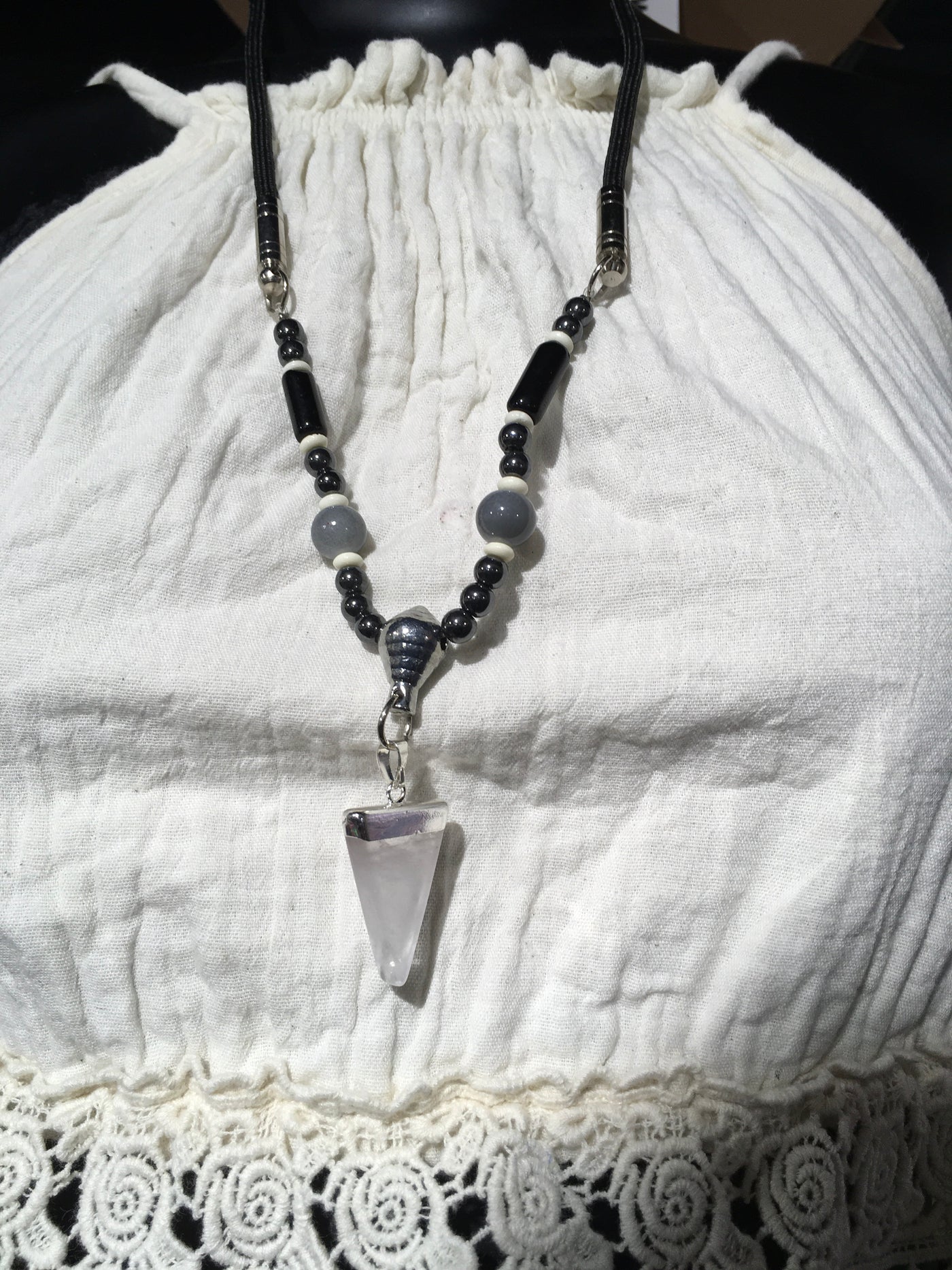 Triangle Crystal Beaded Necklace