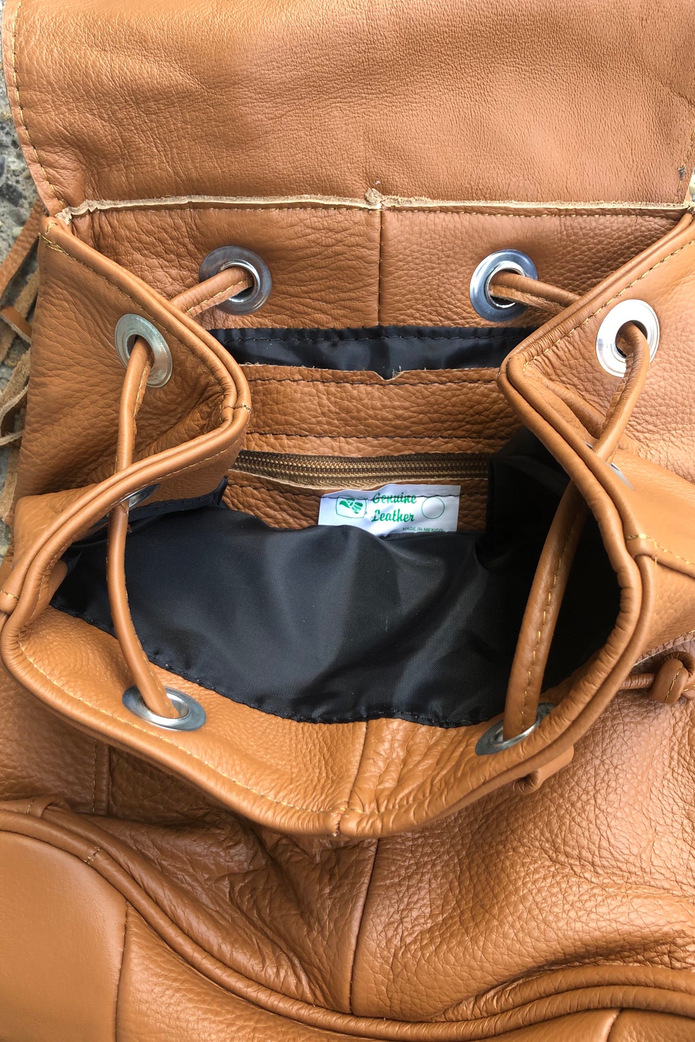 Leather Fringe Backpack