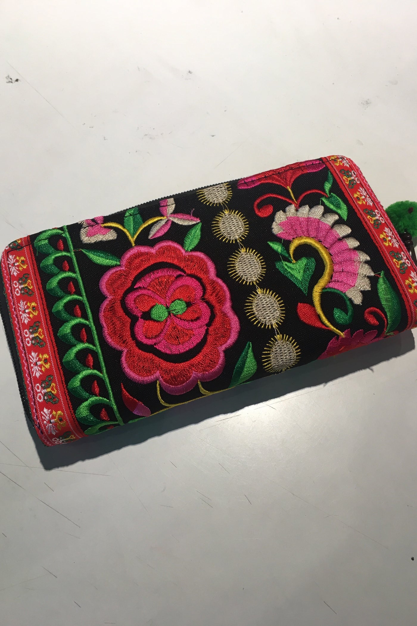 Peaches Embroidered Wallet
