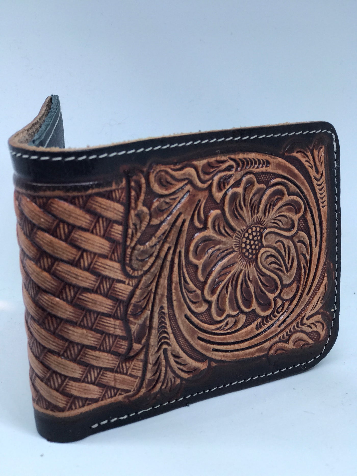 Handmade Leather Bi-Fold Pattern Wallets