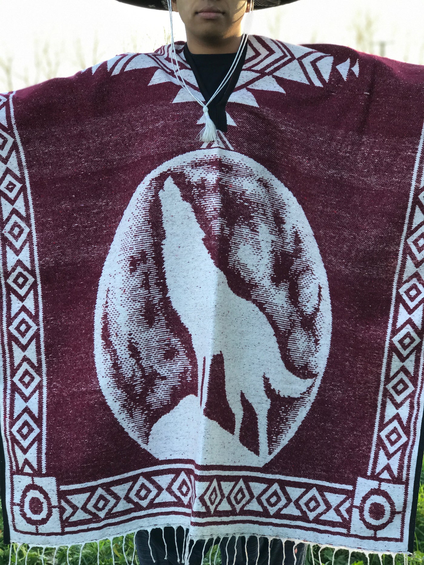Mexican Blanket Poncho - Howling Wolf