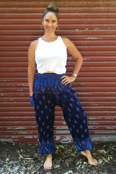 Feather Paisley Genie Pants