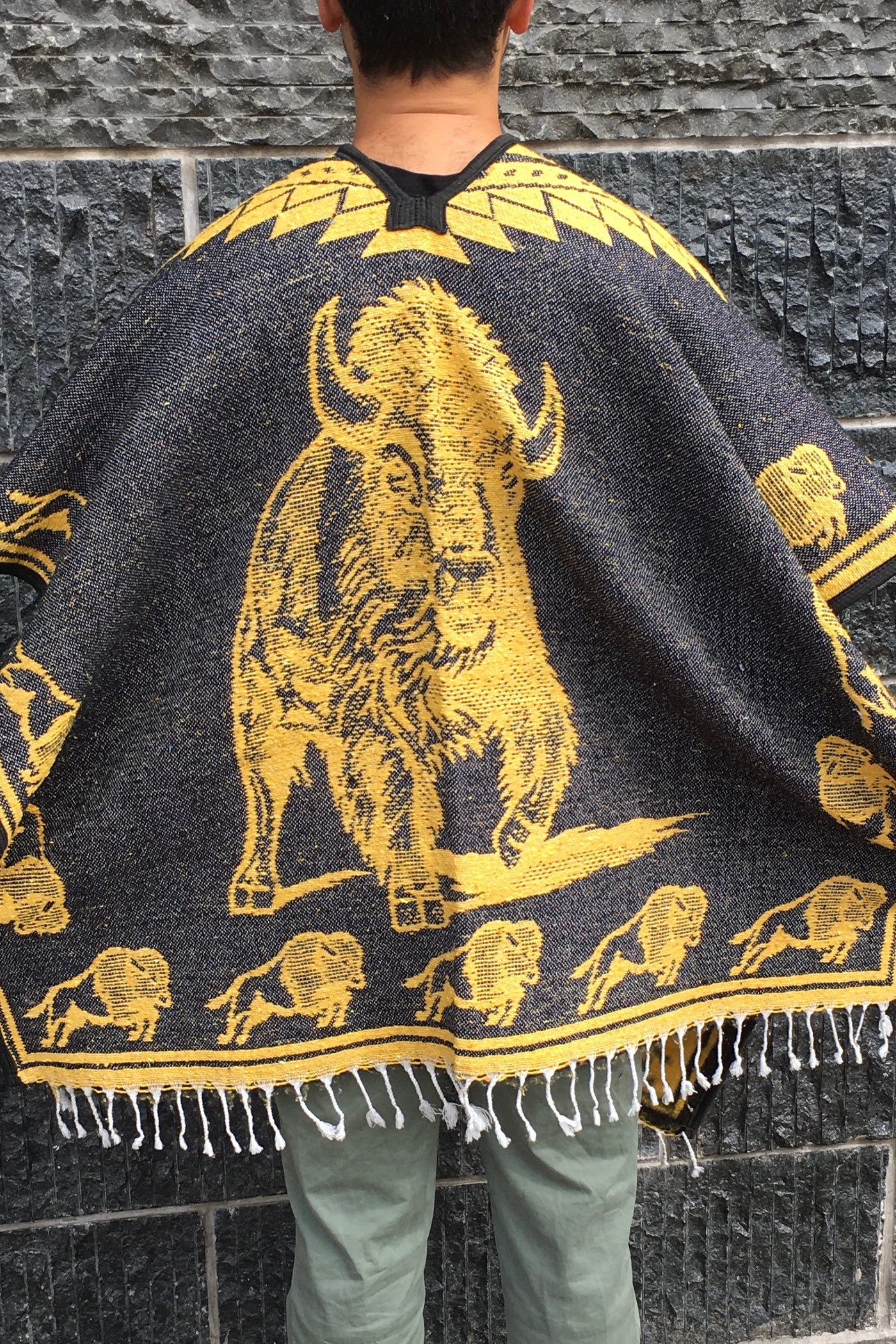Mexican Blanket Poncho - Buffalo
