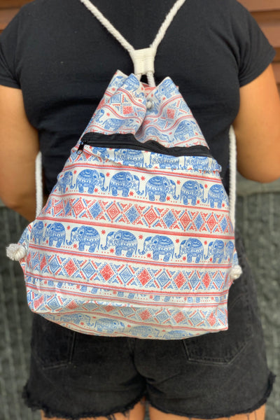 Elephant drawstring backpack