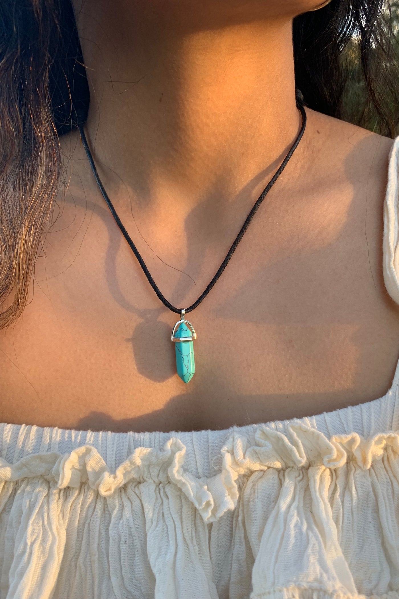 💜Long antique bronze lavender rainbow aura crystal point necklace :  r/ArtisanGifts