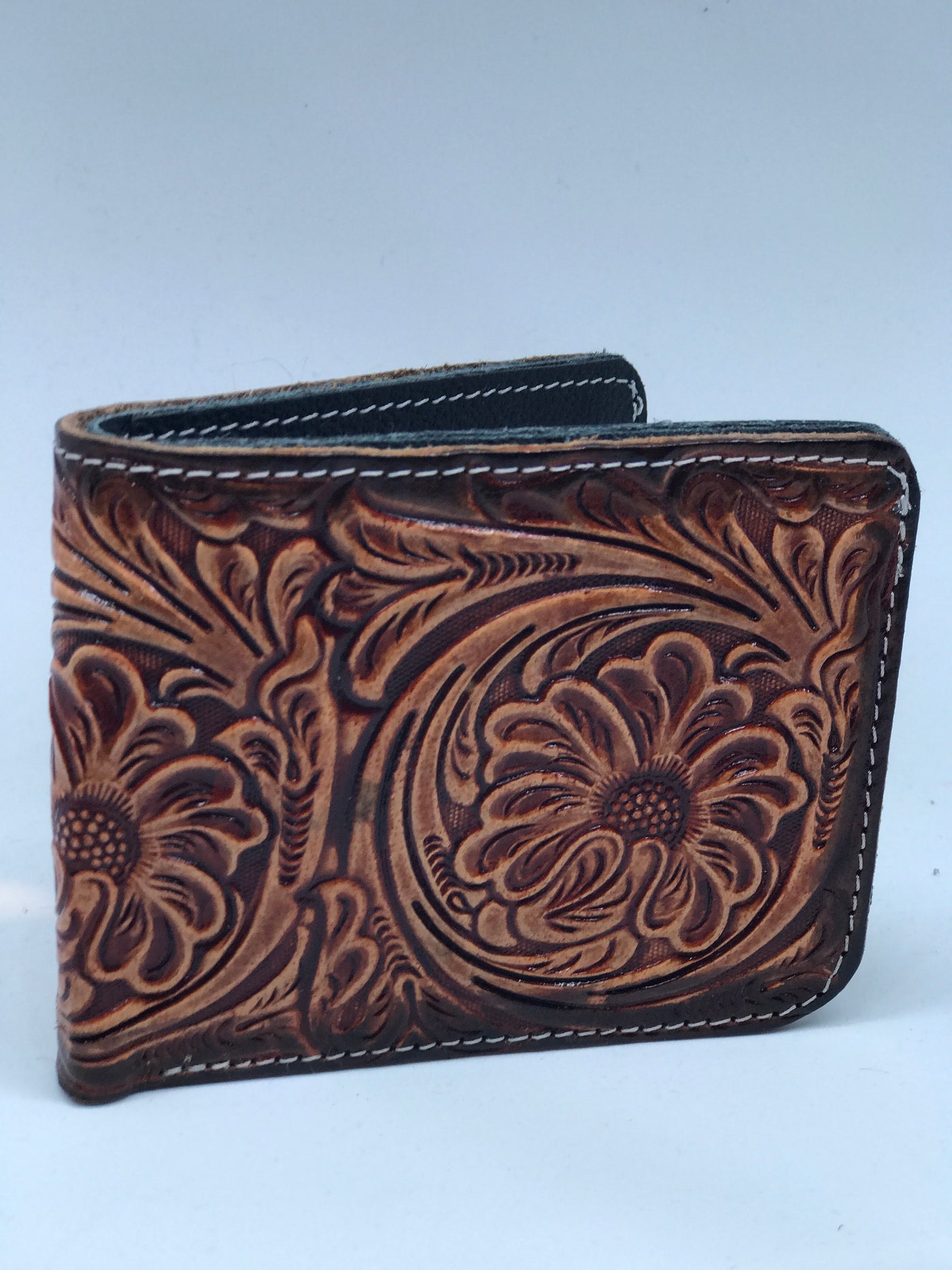 Handmade Leather Bi-Fold Pattern Wallets