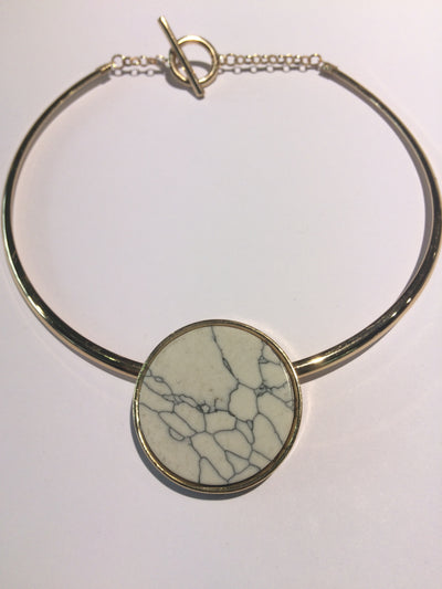 Necklace - Gold Marble Choker