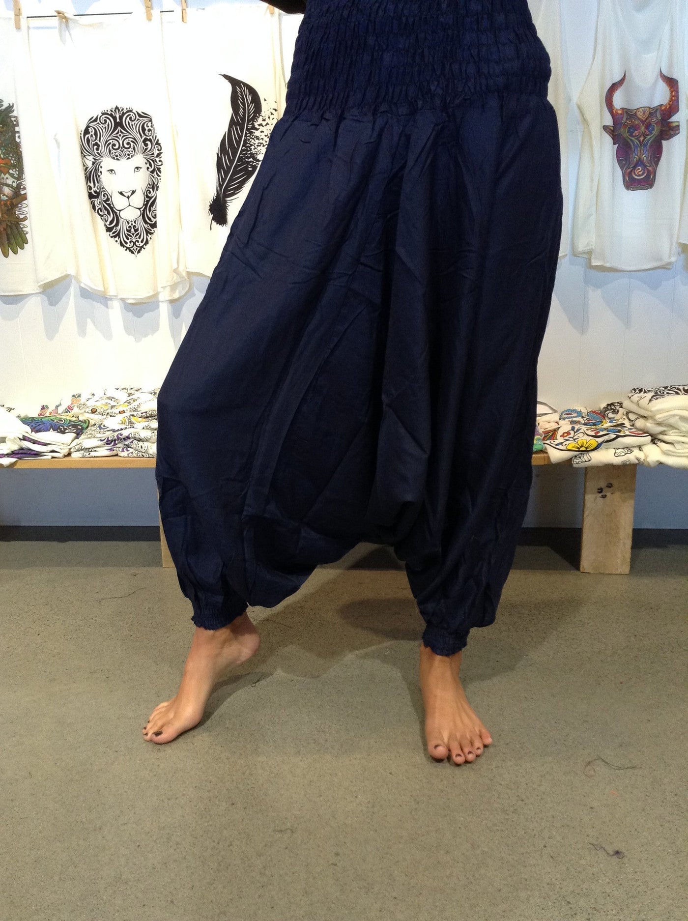 Plus Size Blue Lotus Print Harem Pants | Hippie-Pants.com – Hippie Pants